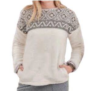 Sundance Women’s Haven Sherpa Fleece Embroidered Beaded Shirt Sweatshirt Small